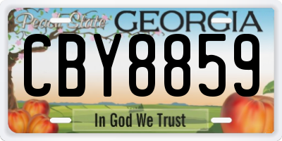 GA license plate CBY8859