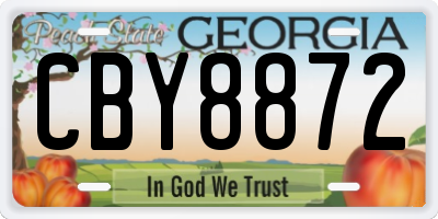 GA license plate CBY8872