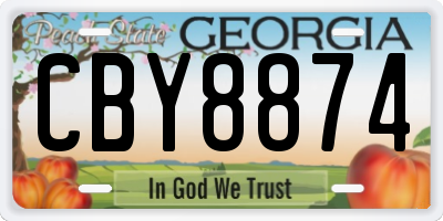 GA license plate CBY8874