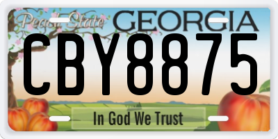 GA license plate CBY8875