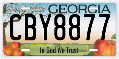 GA license plate CBY8877