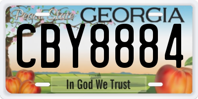 GA license plate CBY8884