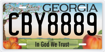 GA license plate CBY8889