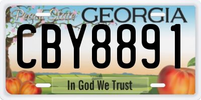 GA license plate CBY8891