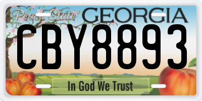 GA license plate CBY8893