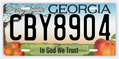 GA license plate CBY8904