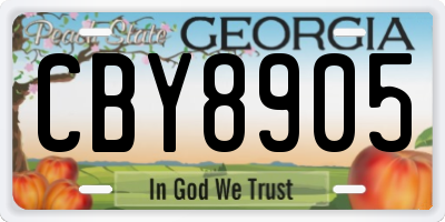 GA license plate CBY8905