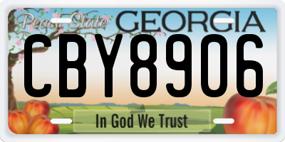 GA license plate CBY8906