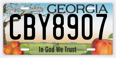 GA license plate CBY8907
