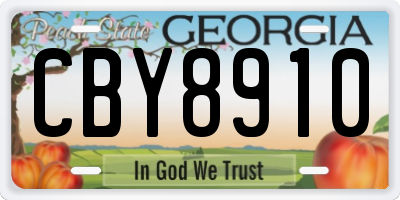 GA license plate CBY8910