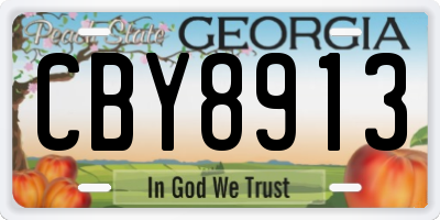 GA license plate CBY8913