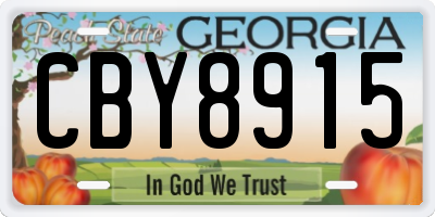 GA license plate CBY8915