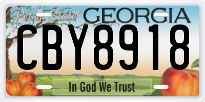 GA license plate CBY8918