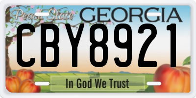 GA license plate CBY8921