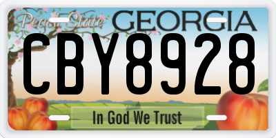 GA license plate CBY8928