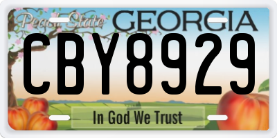 GA license plate CBY8929