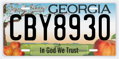 GA license plate CBY8930