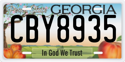 GA license plate CBY8935