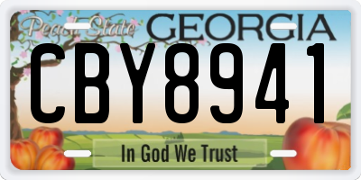 GA license plate CBY8941