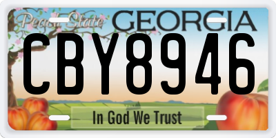 GA license plate CBY8946