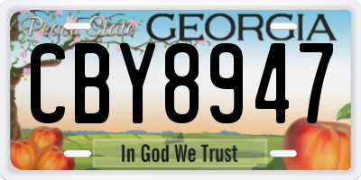 GA license plate CBY8947