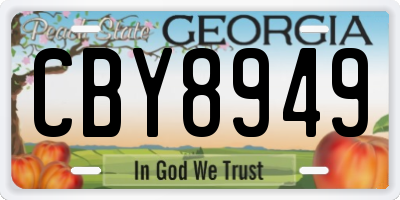GA license plate CBY8949