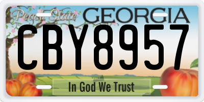 GA license plate CBY8957
