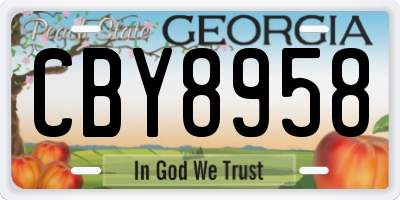 GA license plate CBY8958