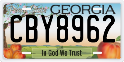 GA license plate CBY8962