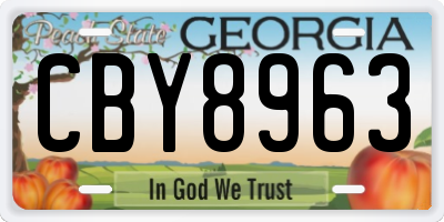 GA license plate CBY8963