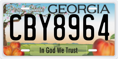 GA license plate CBY8964