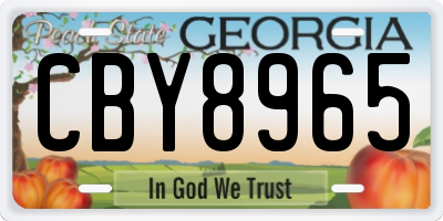 GA license plate CBY8965