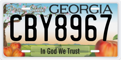 GA license plate CBY8967