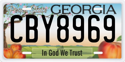 GA license plate CBY8969