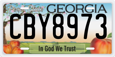 GA license plate CBY8973