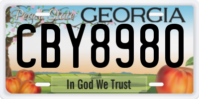 GA license plate CBY8980