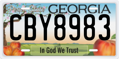 GA license plate CBY8983