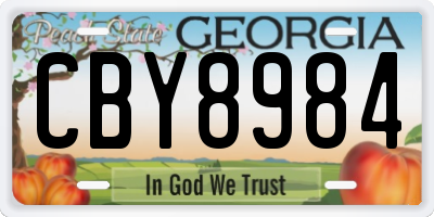 GA license plate CBY8984