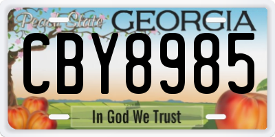 GA license plate CBY8985