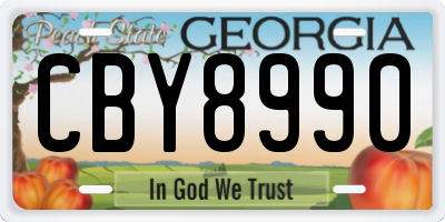 GA license plate CBY8990