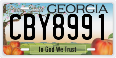GA license plate CBY8991