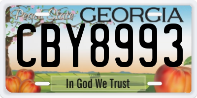 GA license plate CBY8993