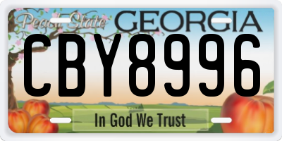 GA license plate CBY8996