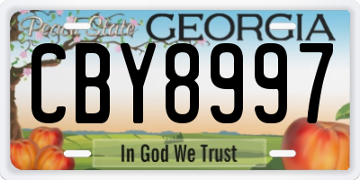 GA license plate CBY8997