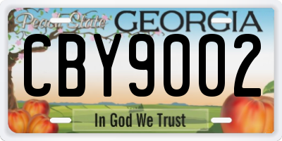 GA license plate CBY9002