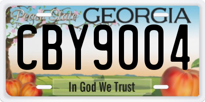 GA license plate CBY9004
