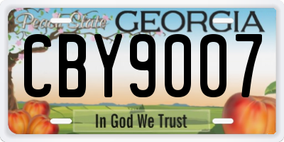 GA license plate CBY9007