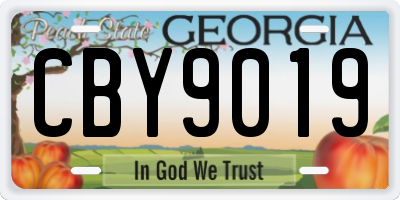 GA license plate CBY9019