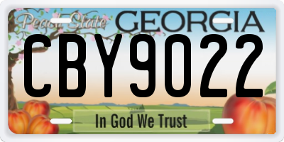 GA license plate CBY9022