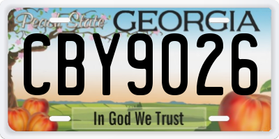 GA license plate CBY9026